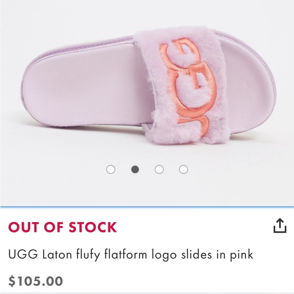 SOLD ON CROSSPOST UGG Laton Fluffy Flatform logo slides - Picture 3 of 14
